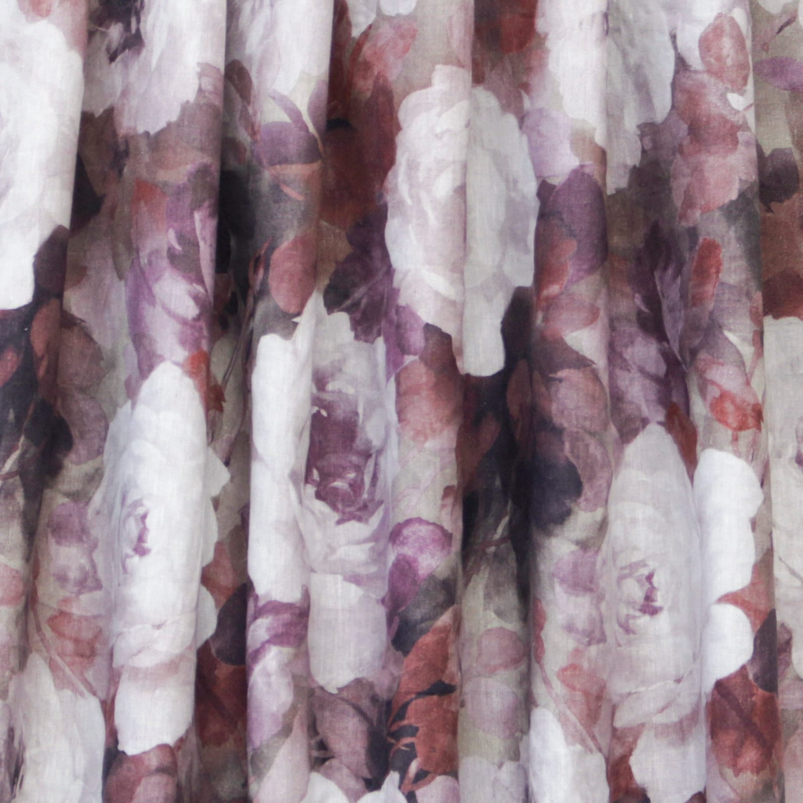 Fabric Mart Direct Purple, Maroon Cotton Printed Fabric By The Yard, 54 inches / 137 cm width, 5 Continuous Yards Purple Cotton Fabric, Dreamy Roses, Upholstery Drapery Curtain Wholesale Fabric