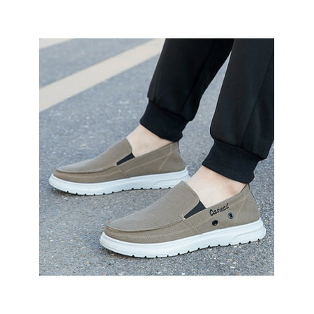 

Lacyhop Men s Casual Slip-on Loafers Flat Boat Canvas Shoes for Walking Sneakers