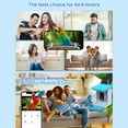 thumbnail image 2 of TFixol Solar-Powered Smart Bird Feeder with 110° Camera, 2L Capacity, 5000mAh Battery, IP66 Weatherproof, Blue & White, Includes Tris Home App, 2 of 6
