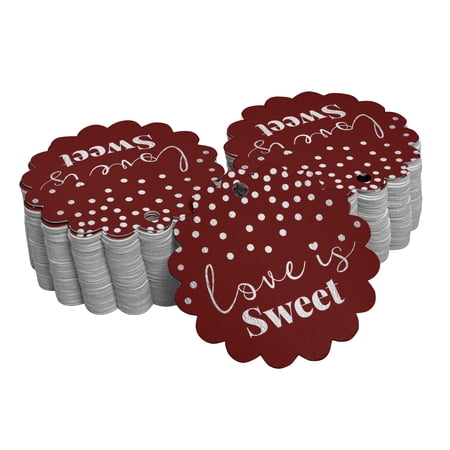 Inkdotpot Pack Of 100 Love Is Sweet Wedding Favor Paper Tags Craft Real Silver Foil Hang Tags