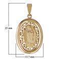 thumbnail image 4 of Italian 14k Yellow Gold Miraculous Medal Charm Pendant 25mm x 13.7mm 1.5 grams, 4 of 5