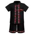 thumbnail image 6 of IBTOM CASTLE Toddler Boys Mexican Outfit Short Sleeve Embroidery Shirt and Shorts Kids Traditional Cinco de Mayo Birthday Party Clothes 5-6 Years Black, 6 of 8