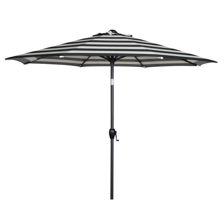 cabana stripe patio umbrella 2 pack) Mainstays 9 ft Black and White Cabana Stripe Round Market Patio  Umbrella, Easy Crank