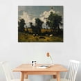 thumbnail image 3 of Orinice Jules Dupré Print Landscape with Cattle at Limousin Gifts Canvas  Wall Art Decorative Picture Prints Modern Decor Framed-unframed 20''X16'' 20x16in, 3 of 5