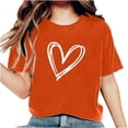 thumbnail image 2 of Up to 65 off!Lolmot Valentine Shirts for Women Cute Love Heart Shirts Graphic Tees Girls Casual Short Sleeve Tops Holiday Gift Tee, 2 of 6