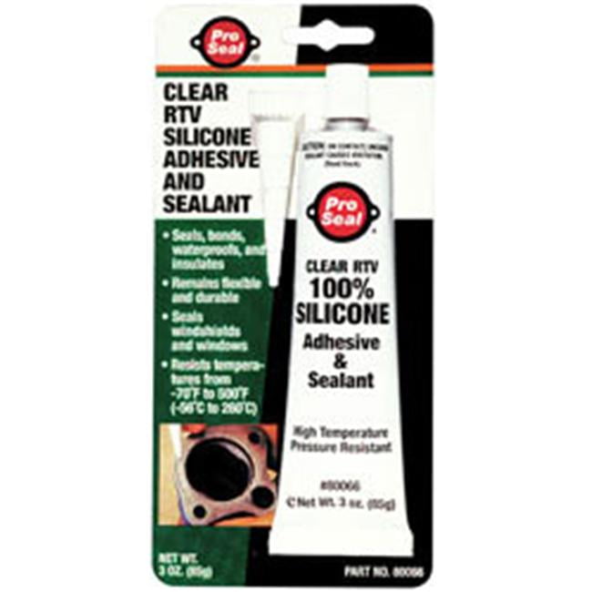 Pro Seal RTV Silicone Sealant,3 oz Tube,Clear 80066