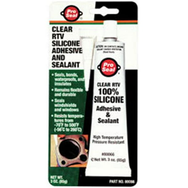 PRO SEAL 80066 RTV Silicone Sealant,3 oz Tube,Clear