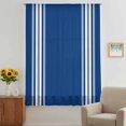 thumbnail image 3 of Blue Striped Sheer Curtains 54 Inches Long, Farmhouse Blue White Stripes Light Filering Curtains, Breathable Simi Curtain Privacy Drapes for Kitchen Bathroom Nursery Small Window Treatment, 3 of 9