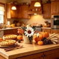thumbnail image 6 of Fall Tabletop Decor, Artificial Flower Arrangement in Woven Basket with Pumpkin and Maple Leaf for Mantel Shelf and Thanksgiving Centerpiece Display, Preassembled Potted Floral Accent, 6 of 6