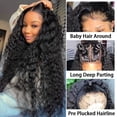thumbnail image 4 of HAOFAN 13x6 HD Lace Front Wigs Human Hair Wigs For Black Women Water Wave Glueless Transparent Lace Brazilian Human Hair Pre Plucked Natural Color 150% Density 26 inch, 4 of 7