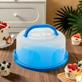 thumbnail image 2 of Plastic Small Cake Carrier Holder Round Container with Handles Suitable for 6~8 inch Diameter and 4 inch Height Small Cake (Blue), 2 of 7