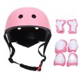 thumbnail image 1 of 7 Uds. Rodilleras para casco para niños, coderas, muñequeras, equipo de protección deportivo para monopatín al aire libre, patinaje sobre ruedas, patinaje sobre hielo, color rosa, 1 of 5