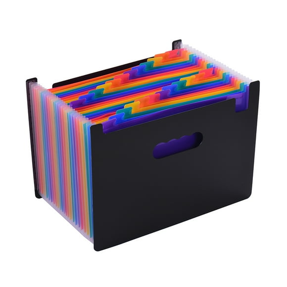Graflsoa Chemise Accordéon Multicolore à 24 Pochettes, Matériau PP, Format A4, Organisateur de Documents pour Bureau et Étudiant, Design Compact (33x23.5x4.5cm)