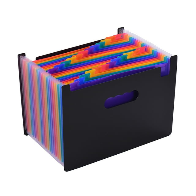 Graflsoa 24-Pocket Multicolor Accordion File Folder, PP Material, A4 Size, Office & Student Document Organizer, Compact Design (33x23.5x4.5cm)