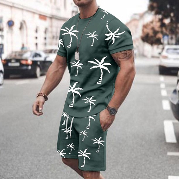 WILLBEST Conjunto Deportivo de Verano para Hombre, Camiseta de Manga Corta Transpirable y Pantalones Cortos Deportivos con Bolsillos.