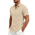 thumbnail image 4 of Guluxicc Men's Dress Shirts with Pockets Button Down Collared Short Sleeve Business Casual Tops for Everyday Wear Spring Summer Casual Outfits, 4 of 8