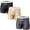 3Pack:Black&Apricot&DarkGrey, variant on TANBOM Men's Extended Length Nylon Boxer Briefs Comfortable Breathable Bulge Enhancing Pouch Black M
