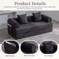 thumbnail image 4 of Jopath 79" Convertible Sofa Bed with Fixed-Shape Frame & Removable Armrests, Modular Corduroy Sleeper Sofa with 2 Pillows,Folding Mattress Couch for Small Spaces - No Assembly Needed,Black, 4 of 15