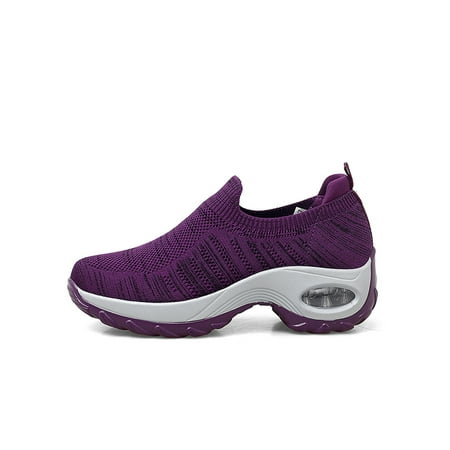 

Rotosw Ladies Athletic Shoes Fitness Workout Casual Shoe Slip On Sneakers Running Trainers Jogging Lightweight Air Cushion Dance Sneaker Purple 7
