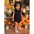 thumbnail image 4 of RUINIXCW Baby Black Cat Halloween Boys Girls Warm Hooded Romper for Toddler, 4 of 8