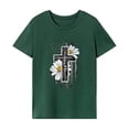 thumbnail image 1 of Camiseta para mujer con cuello redondo, camiseta básica informal para vacaciones, mochilero, caminar M, 1 of 7