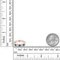 thumbnail image 6 of Gem Stone King 18K Rose Gold Plated Silver London Blue Topaz and White Moissanite Wedding-Bands Ring for Women | 0.98 Cttw | Round 3.5MM | Gemstone November Birthstone | Size 7, 6 of 7
