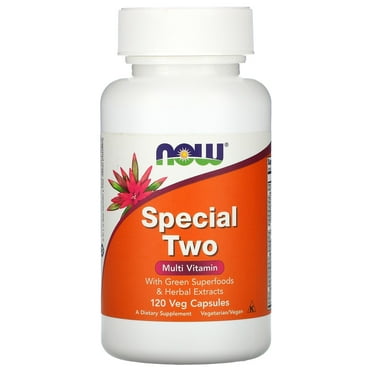 NOW Foods Vegetarian Special Two Multivitamin with Green Superfoods Caps, 120 Ct