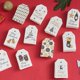 thumbnail image 4 of 100 piezas de recompensas de lectura al azar para marcapáginas escolares, tarjetas de deseos de Navidad, copo de nieve negro, 4 of 5