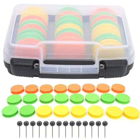 KUFptva 24Pcs Round Fishing Line Foam Spools Winding Board with Fishing Tackle Box Fishing Line Holder Storage Organizers