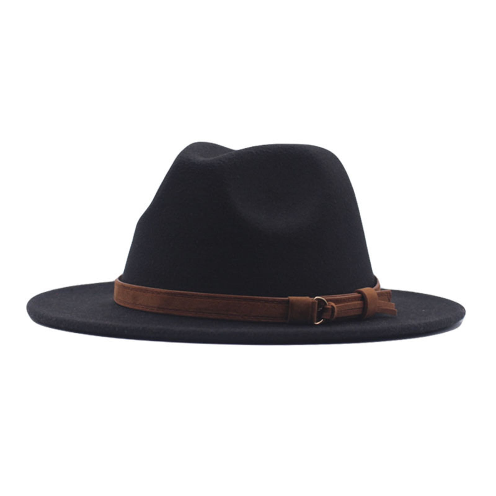 Wide Brim Floppy Wool Fedora Hat with Buckle Belt Adjustable Outdoor Chic Wide Brim Wool Floppy Hat —-Hat Info: - Made of: 100% wool  main image 4