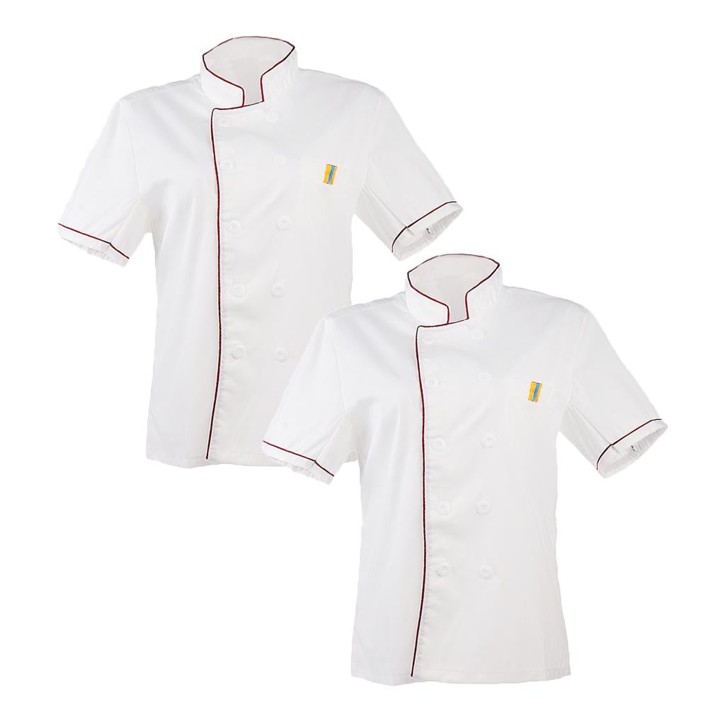 Adult Unisex Men Women Premier Short Sleeve Chef Cook Restaurant Jacket Top 