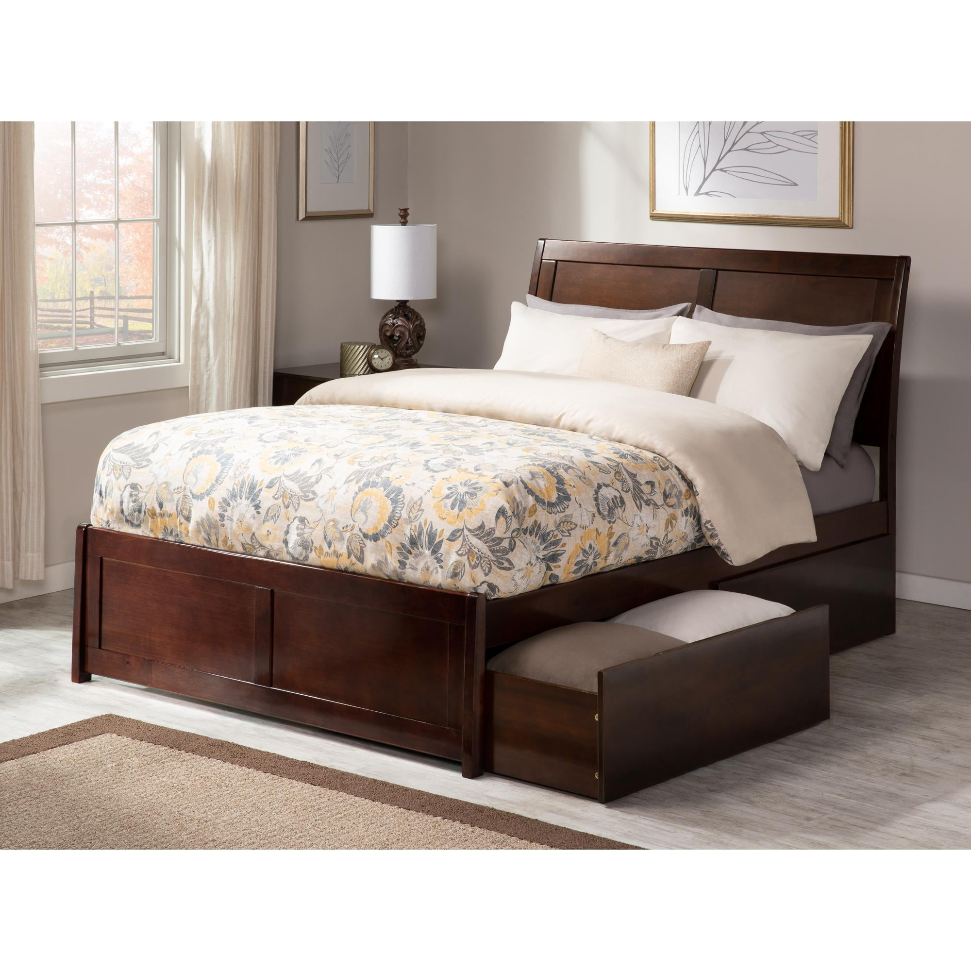 Portland Queen Platform Bed with Matching Foot Board with 2 Urban Bed