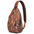 thumbnail image 1 of Fairy Tale Mushroom Sling Backpack, Psychedelic Crossbody Bag with Trippy Fungi Pattern, Cottagecore Style, Vintage Aesthetic and Boho Forest Design, 1 of 6