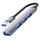 thumbnail image 1 of Multi puerto LED Carga Divisor externo Dock Adaptador de expansión de computadora para el hogar Oficina Gris USB 4 en 1 USB Hub USB3.0 5Gbps Sweethay EL023098-04B, 1 of 6