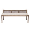 thumbnail image 2 of Powell Tramore Upholstered Bench with Rattan Cane Back, Mid Tone Brown/Beige, 2 of 17