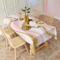 thumbnail image 3 of Pink Marble Gold Wave Pattern Rectangle Tablecloth 60"x102",Waterproof Polyester Rectangle Table Cloth, Wipeable Spillproof Polyester Tablecloth for Dining, Camping, Indoor and Outdoor, 3 of 6
