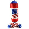 USA American Flag Boxing Childrens Kids Pretend Play Toy Boxing Play Set w/ Stuffed Punching Bag, Pair of Soft Padded Boxing Gloves, Perfect for All Kids