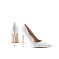 thumbnail image 4 of Zhabtuc Women Sexy High Heels Pointed Toe Stiletto Heels Closed toe Pumps Slip On Heels Prom Shoes White Size 9, 4 of 5