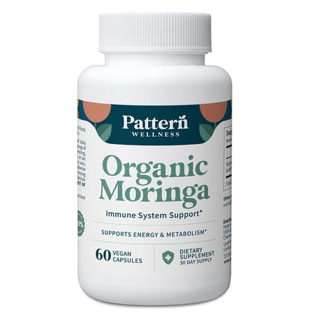 Pattern Wellness Organic Moringa, Immune & Metabolism Support, 60 Count