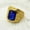 gold（blue）, variant on Stainless steel men's and women's religious style cross gemstone ring 7-13 size-gold（red）-9