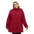 thumbnail image 2 of Soularge Women's Plus Size Winter Coat Warm Puffer Coat Jacket Winter Jacket Red 3X, 2 of 8