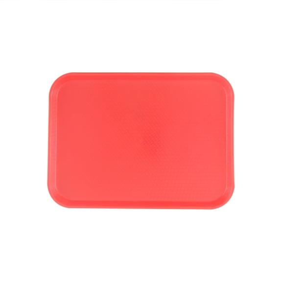Excellante 12" x 16.25" rectangular, plastic fast food tray, red, comes in each