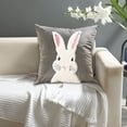 thumbnail image 1 of BotaniNest Velvet Rabbit Throw Pillow Embroidery Couple Pillow Cover Pink Throw Pillowcase Sofa Waist Pillow Cute Little Rabbit Throw Pillow, 1 of 7