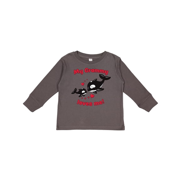 Inktastic My Grammy Loves Me Orca Family Boys or Girls Long Sleeve Toddler T-Shirt