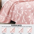 thumbnail image 4 of Mainstays Iris Leaf Stitched Quilt, Full/Queen, Blush Pink, Reversible Lightweight Bedding, 4 of 9