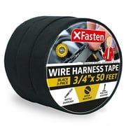 XFasten Wire Harness Tape Electrical Cloth Tape for Electronic Accessories, 3 packs, 3/4-Inch by 50-Foot