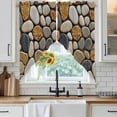 thumbnail image 6 of Stones Swag Valances for Windows 2 Pack, Kitchen Window Curtains 36 Inch Length, Gravel Rock Cobblestone Natural Pattern Art Privacy Swag Curtains for Living Room/Bathroom with Rod Pocket 36"x36", 6 of 8