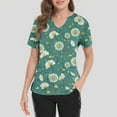 thumbnail image 4 of Ktyne Tuniques de Sarrau pour Femmes Col en V Tuniques Médicales à Manches Courtes Extensibles Tenue de Travail Infirmière Tuniques Mode avec Poches Vert Armée TTTG, 4 of 4