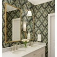 thumbnail image 3 of S4Sassy Self-Stick Decorative Boho Wallpaper, Floral Patch Print Wall Paper, Vinyl Waterproof Contact Paper, Blue, 25"X 120" Removable Renter Friendly Walls Covering For Bedroom, Dining Room, 3 of 8