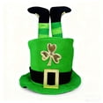 thumbnail image 2 of St. Patrick's Day Hat with Beads Necklace, Irish Green Shamrock Top Hat Bead Chain, St. Patrick Elf Costume Velvet Hat, 2 of 7